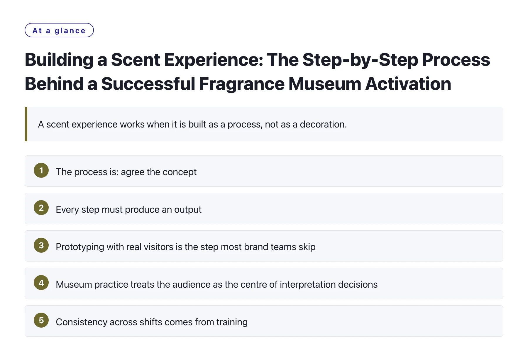 Building a Scent Experience: The Step-by-Step Process Behind a Successful Fragrance Museum Activation——全文要点速览